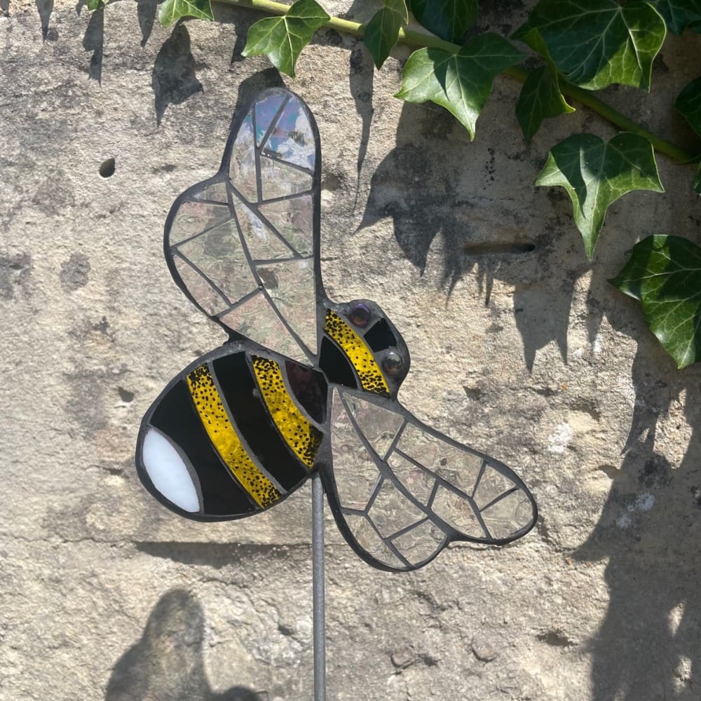 mosaic bee garden stake