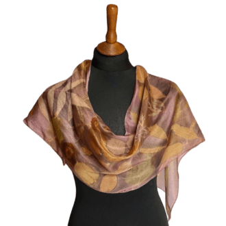 dusky-pink-silk-scarf-botanically-printed-leaves-flowers-marian-may-textile-art