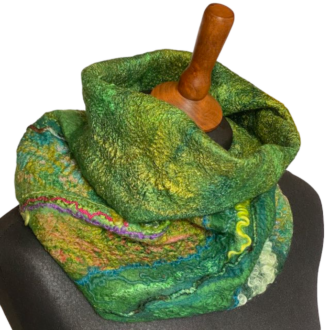 green-goddess-neckwarmer-felted-wool-silk-marian-may-textile-art