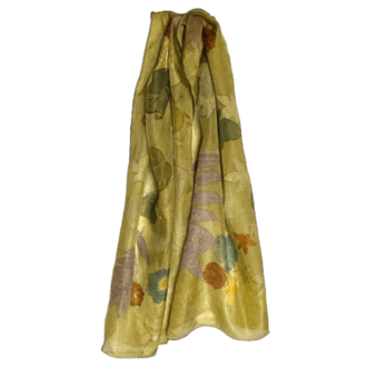 green-silk-scarf-botanically-printed-leaves-flowers-marian-may-textile-art