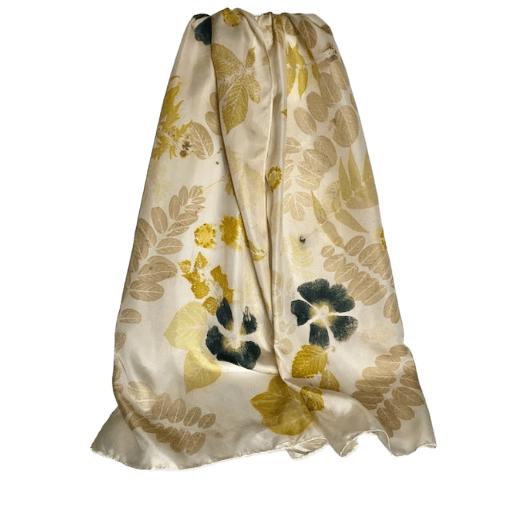 hollyhock-flowers-ivory-silk-twill-scarf-botanically-printed-leaves-marian-may-textile-art