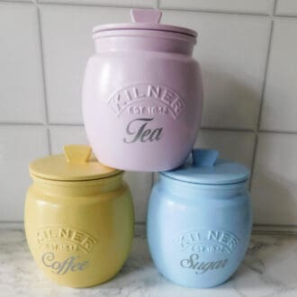 Pastel kitchen canisters