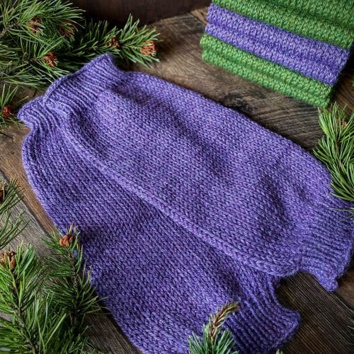 Hand knit slouchy leg warmers in soft heather pure alpaca yarn