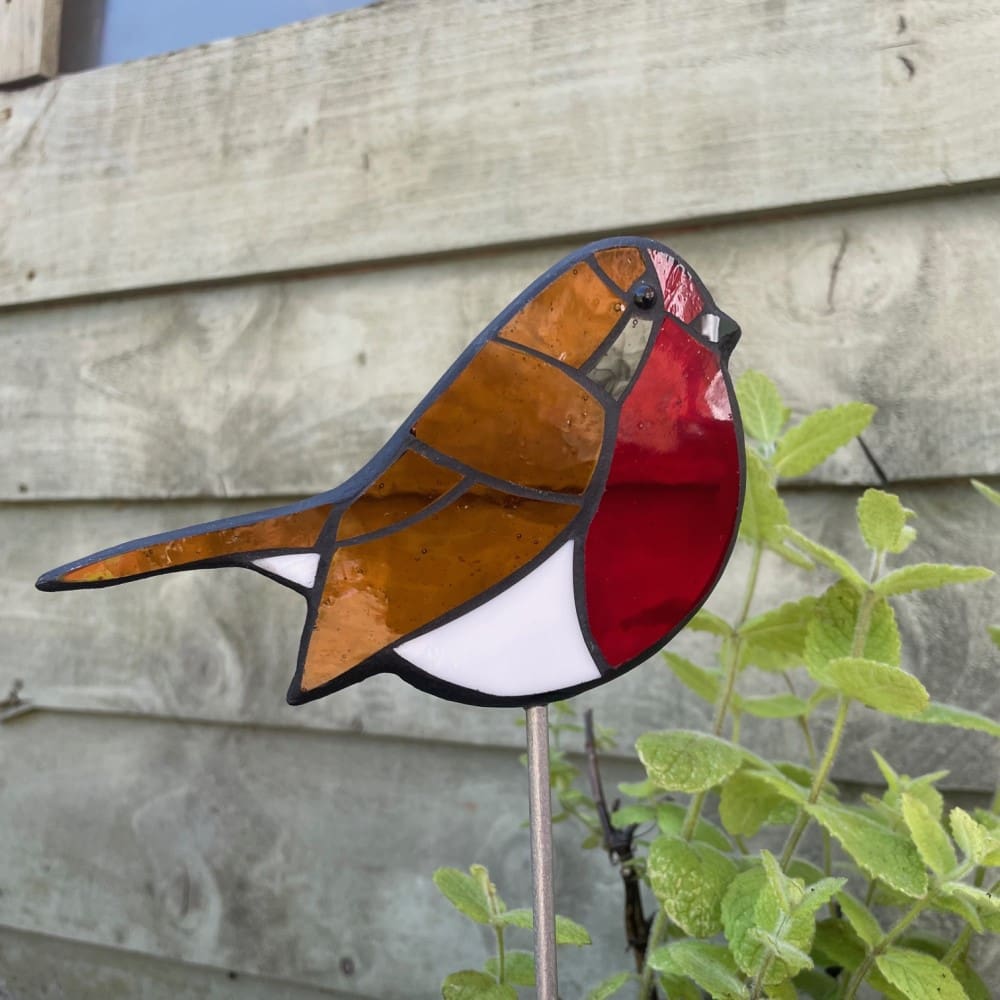 mosaic bird garden stake