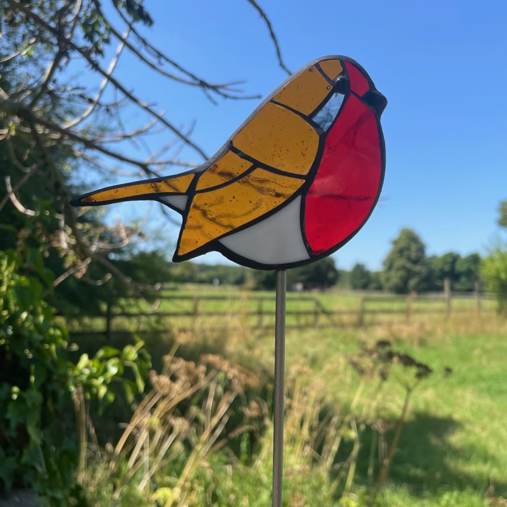 mosaic robin garden stake