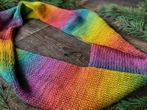 Sunset rainbow loop scarf