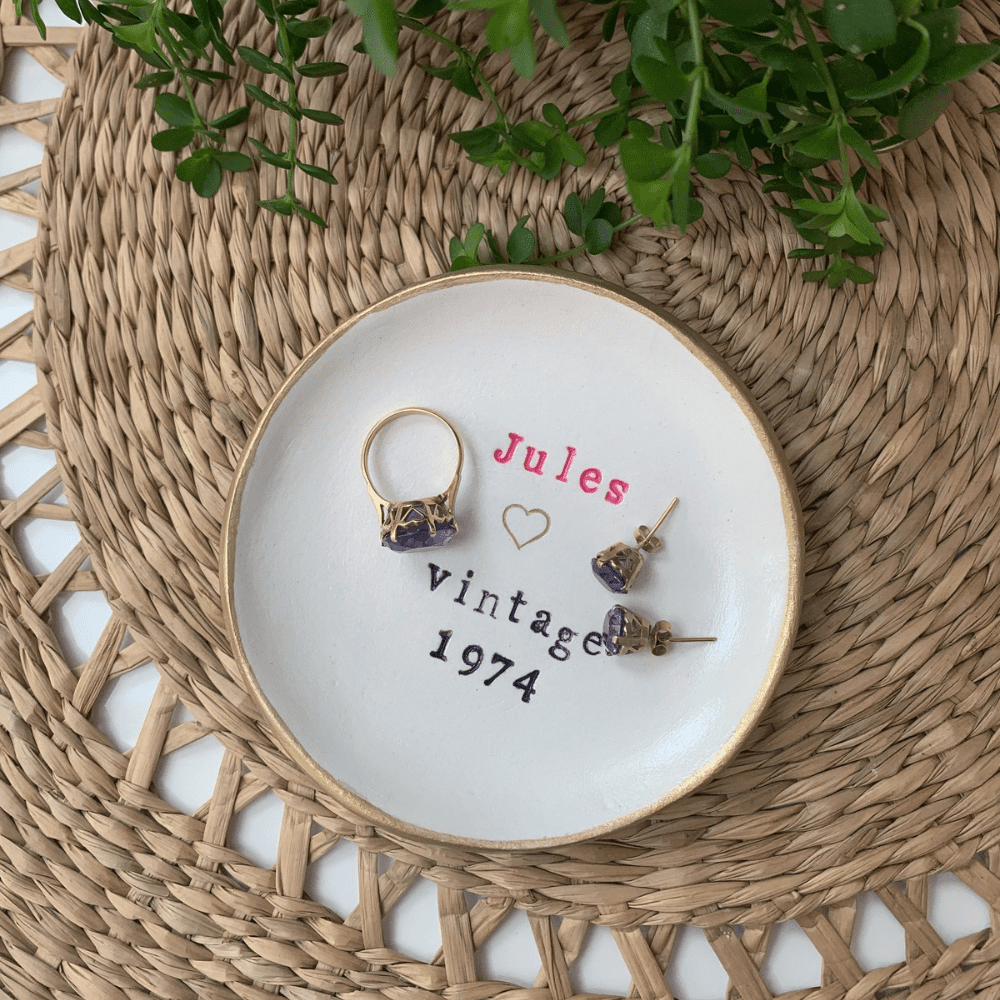 personalised clay ring dish