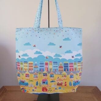 Beach cotton shopping bag with pocket