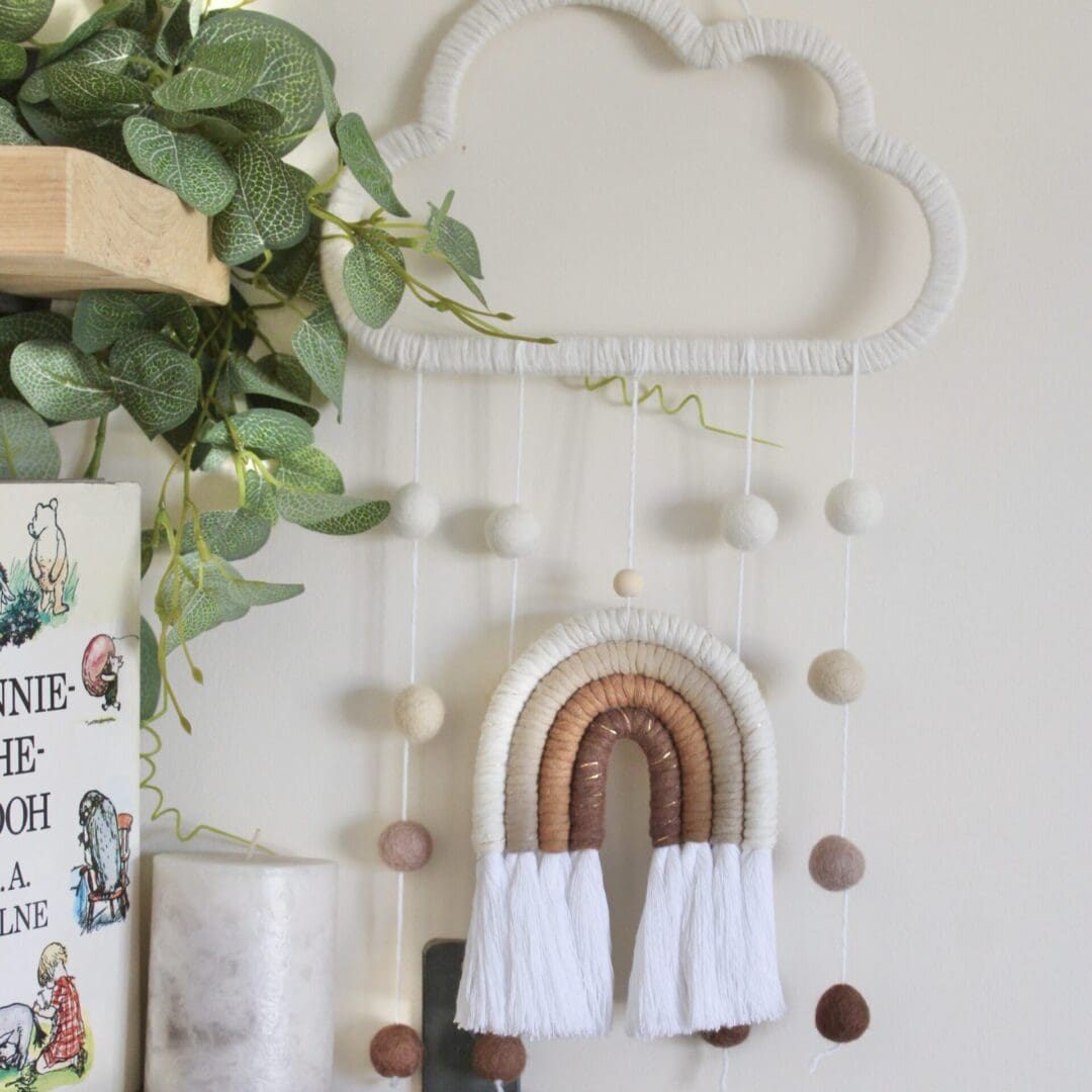 Macrame Rainbow Mobile in Beige