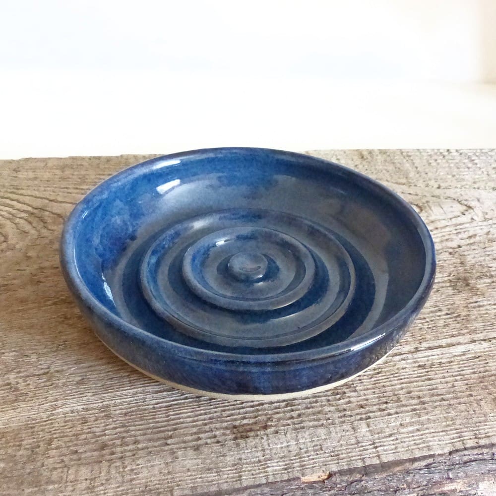 Blue Soap Dish Handmade Pottery