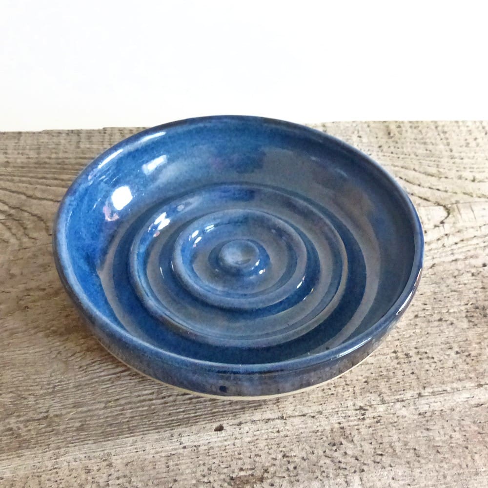 Blue Soap Dish Handmade Ceramic Stoneware