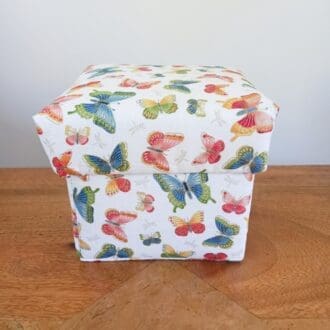 Butterfly fabric covered trinket box