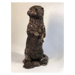 Large Bronze otter figurine by Kirsty Armstrong Sculpture