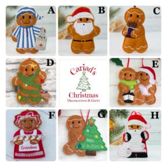 Christmas Gingerbread Handmade Felt Hanging Decorations B