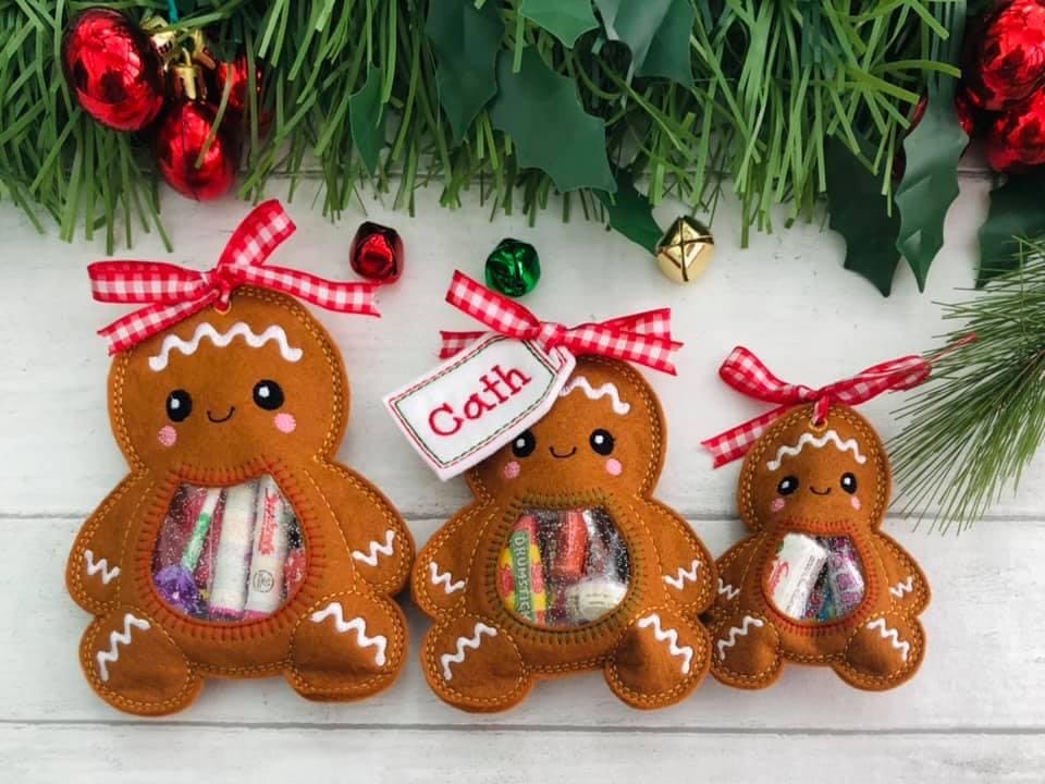 Christmas Gingerbread Man Treat Bag Filled