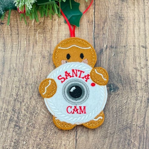 Christmas Gingerbread Santa Cam Hanging Decorations