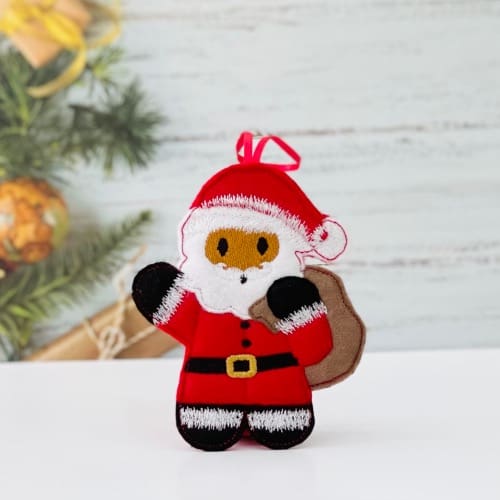 Christmas Gingerbread Santa Sack Hanging Decorations