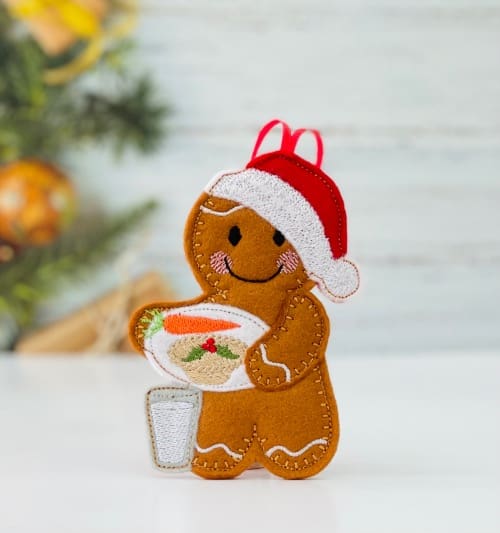 Christmas Gingerbread Santas Snack Hanging Decorations