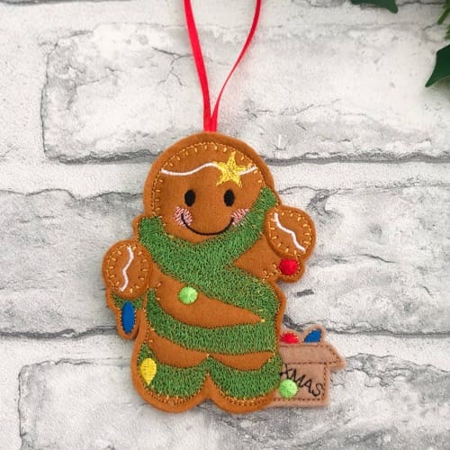 Christmas Gingerbread Tinsel Hanging Decorations