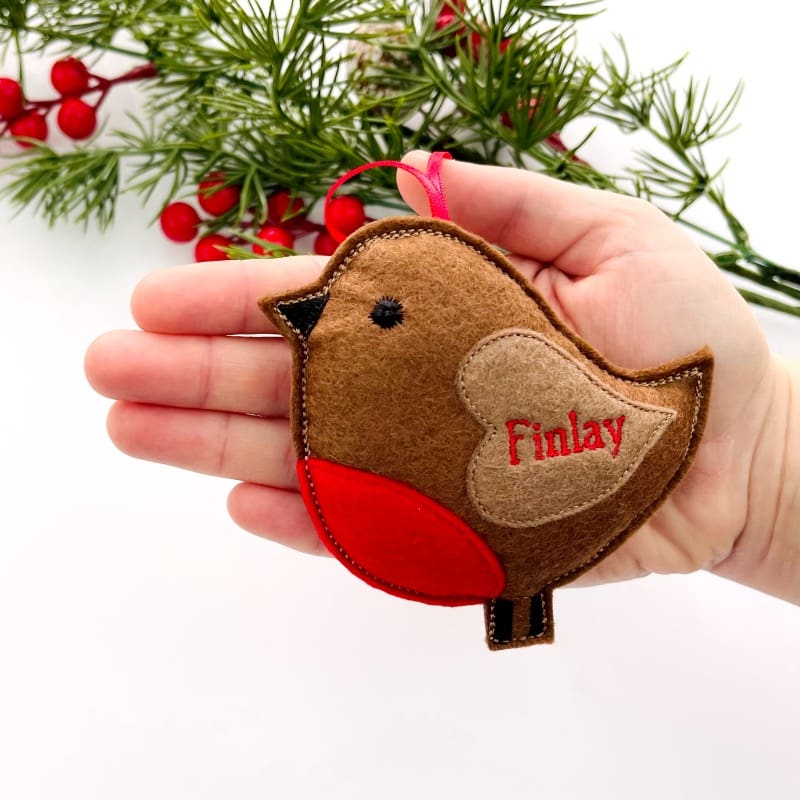 Christmas Robin Lighty Stuffed Hanging Decoration Finlay