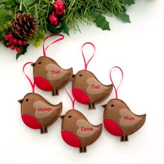 Christmas Robin Lighty Stuffed Hanging Decoration Personalised Gift