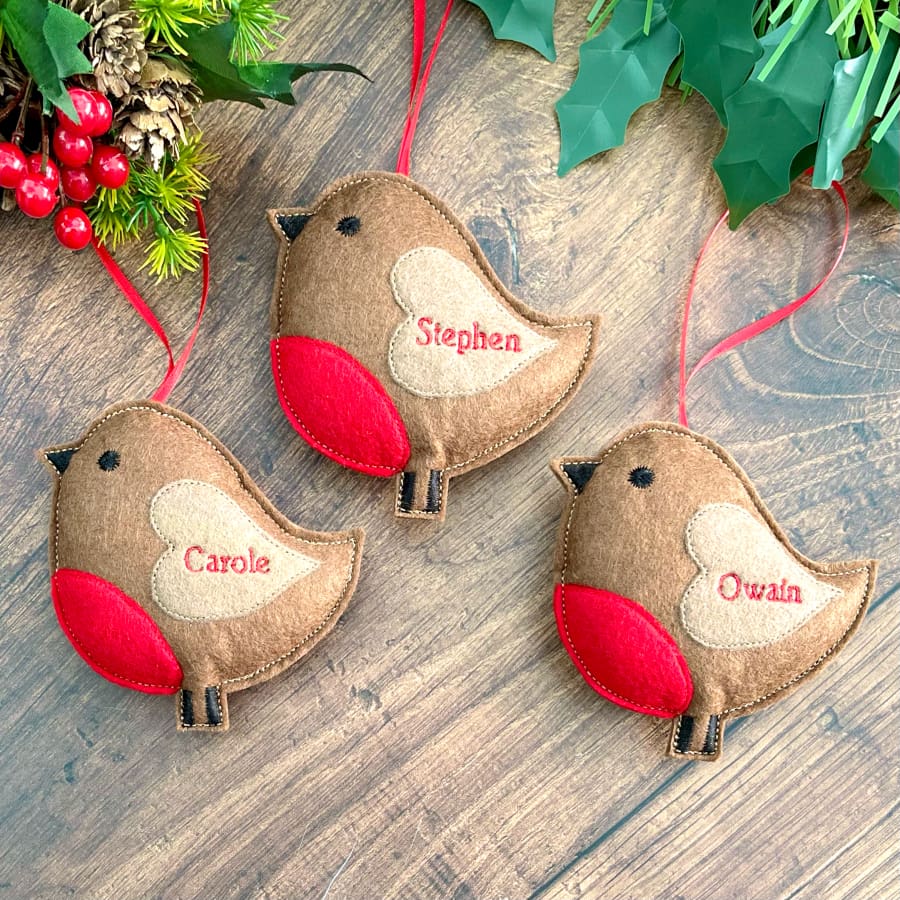 Christmas Robin Lighty Stuffed Hanging Decoration Personalised Gifts