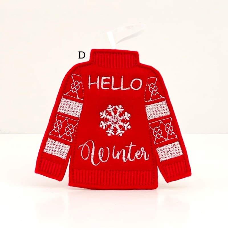 Christmas Ugly Jumper Hello Winter Hanging Decoration D