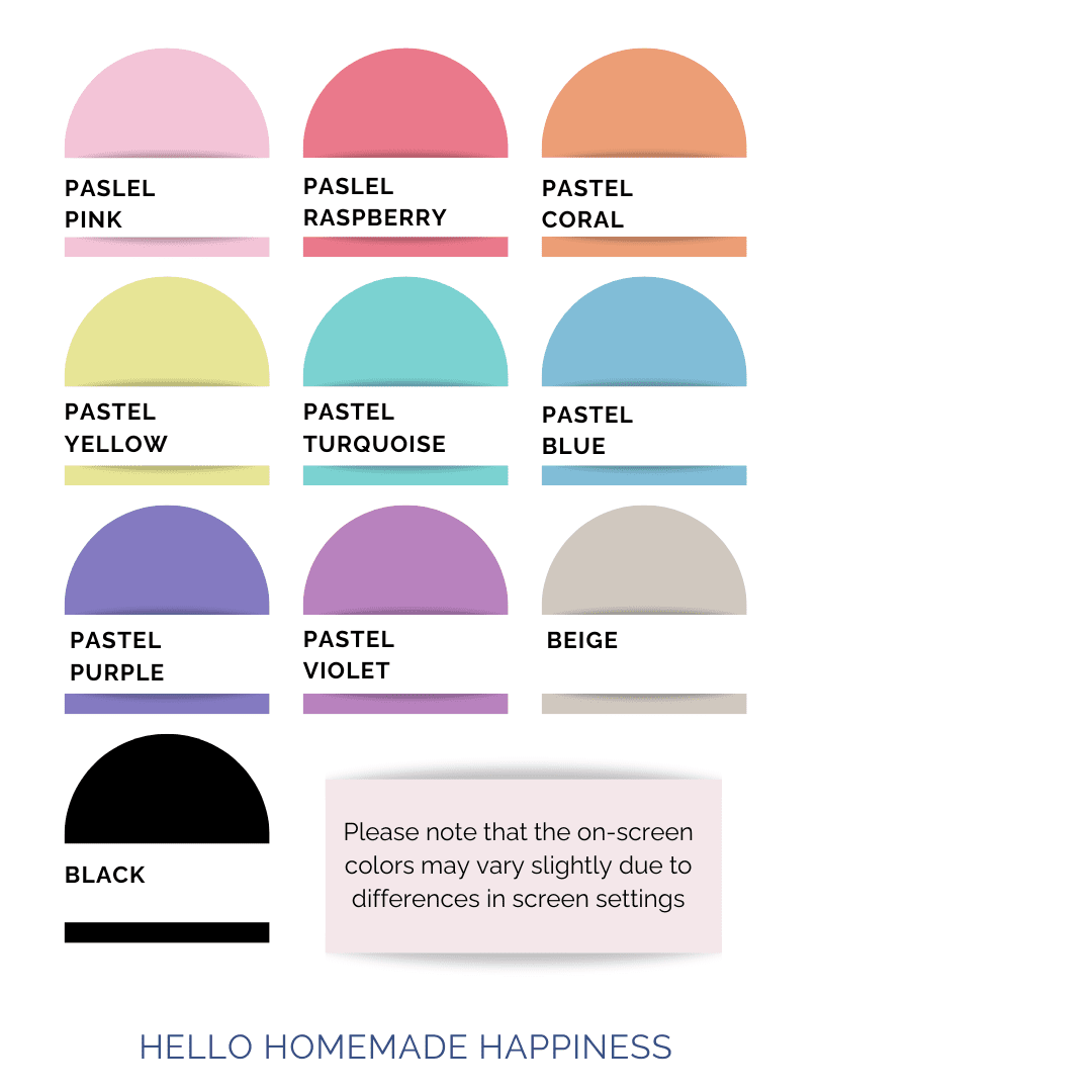 pastel colour chart