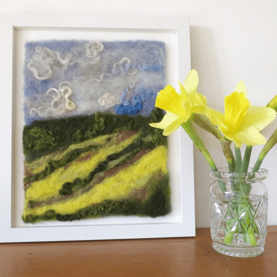 Daffodil-fields-needle-felt-picture