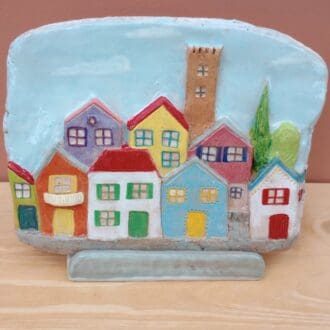 "decorative_3D_plaque _with_colourful_houses"