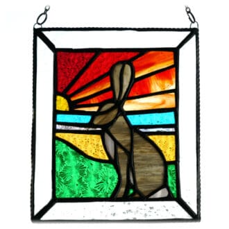 Hare stained glass picture suncatcher handmade joysofglass animal