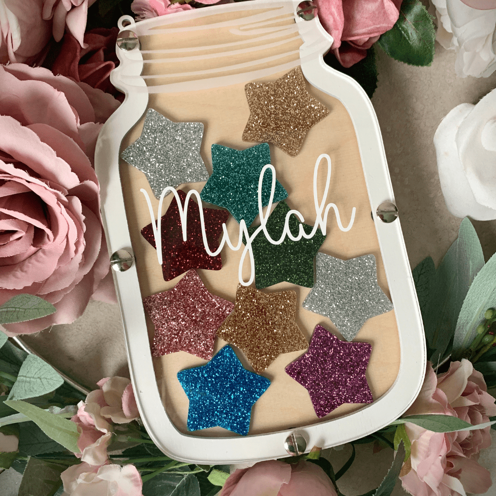 glitter star jar