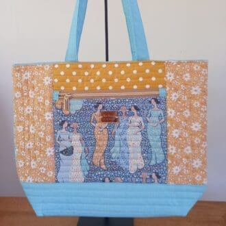 Gold patchwork tote bag