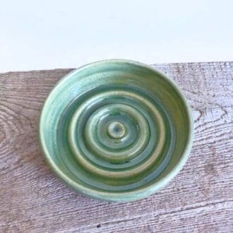 Soap-Dish-Green-Handmade-Wheelthrown-Stoneware-Ceramic-UK