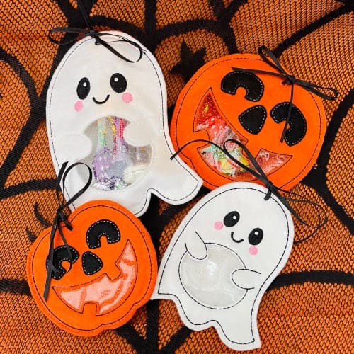 Halloween Ghost Pumpkin Felt Treat Bags