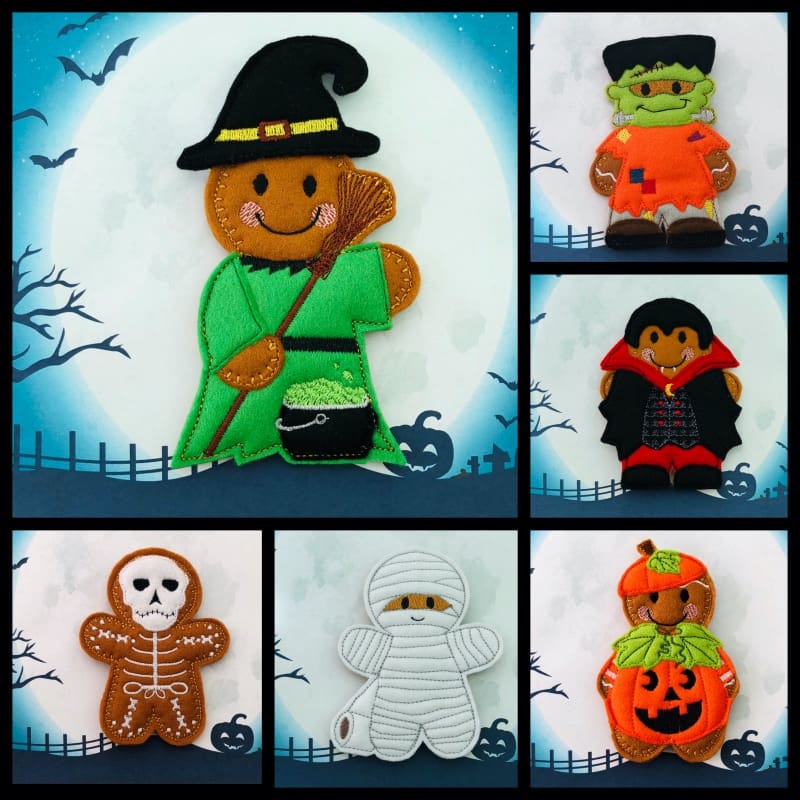 Halloween Gingerbread Hanging Decorations Collage