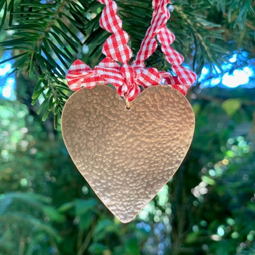 Hammered Copper Heart Hanging Decoration