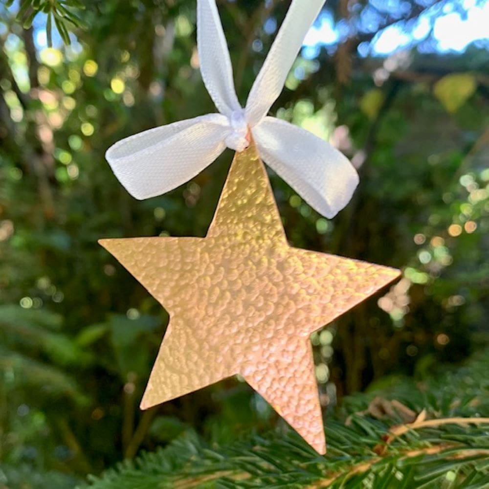 Hammered Copper Star Hanging Decoration