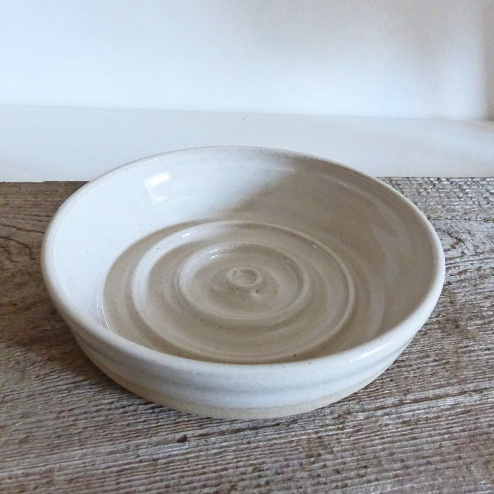 White Soap Dish Handmade Ceramic Wheelthrown Absolutely Clay