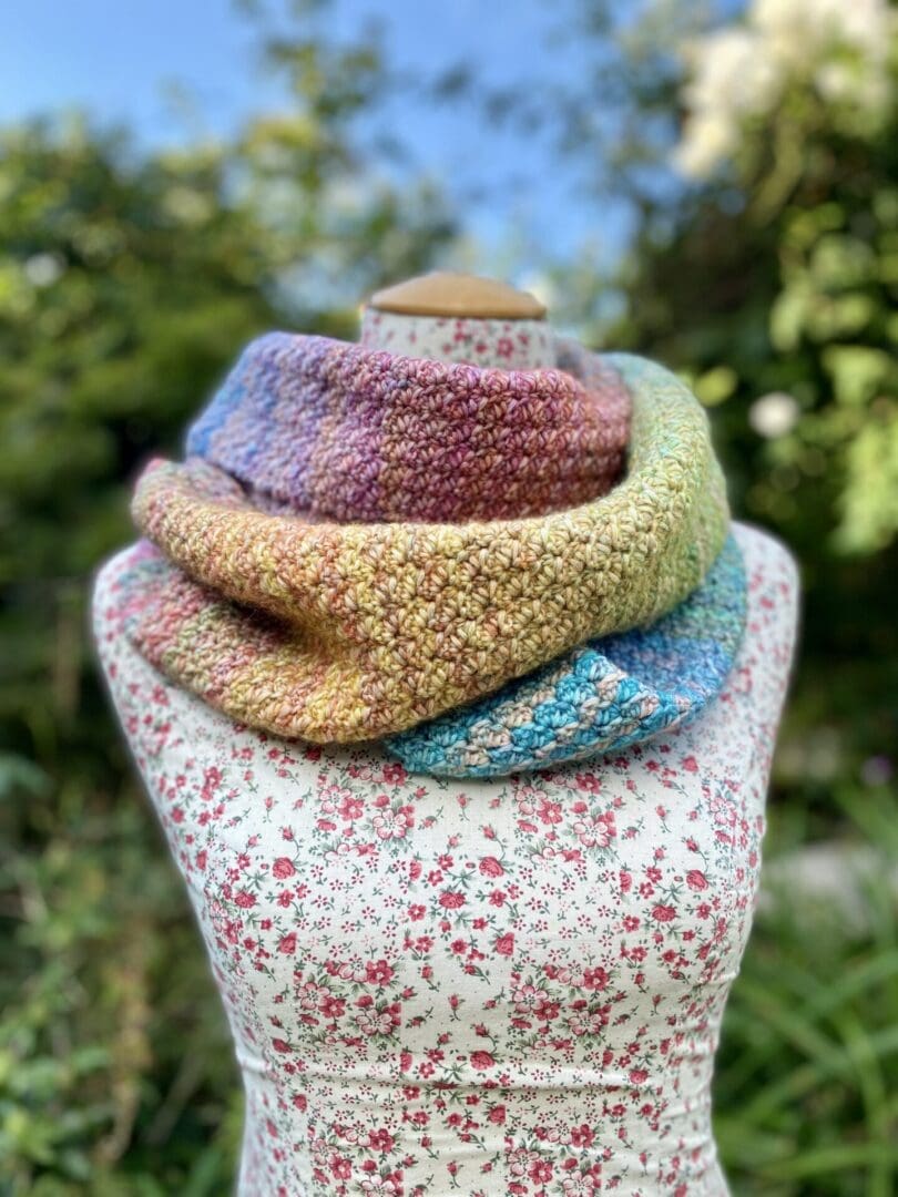 Crochet Multicoloured extra long scarf