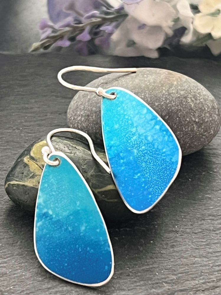 graduated blue drop earrings