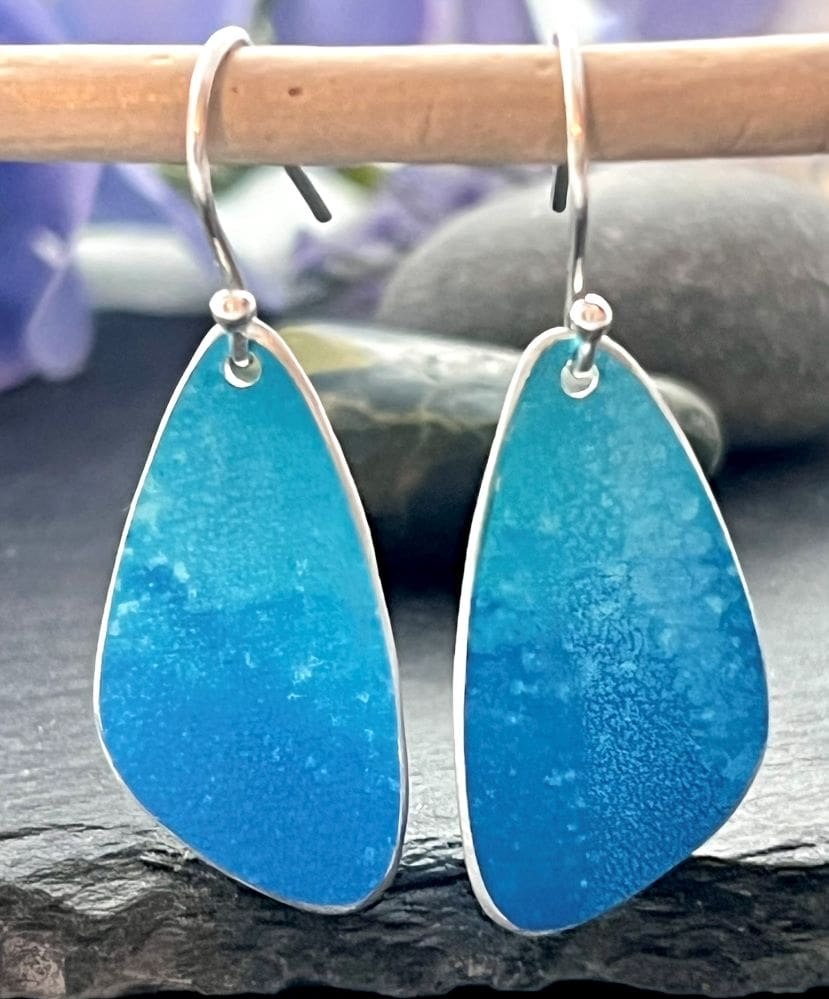 graduated blue drop earrings