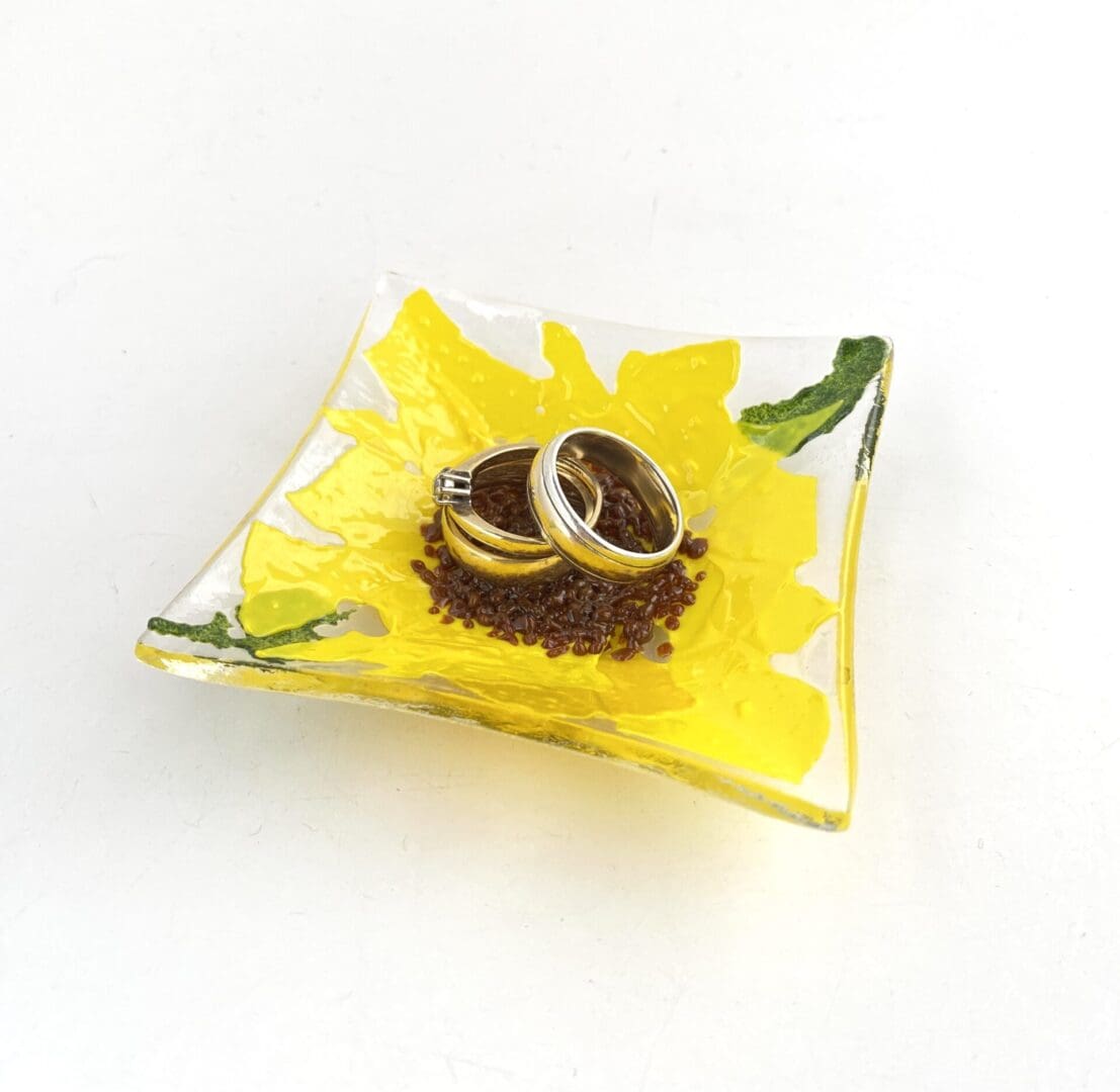 Sunflower trinket dish