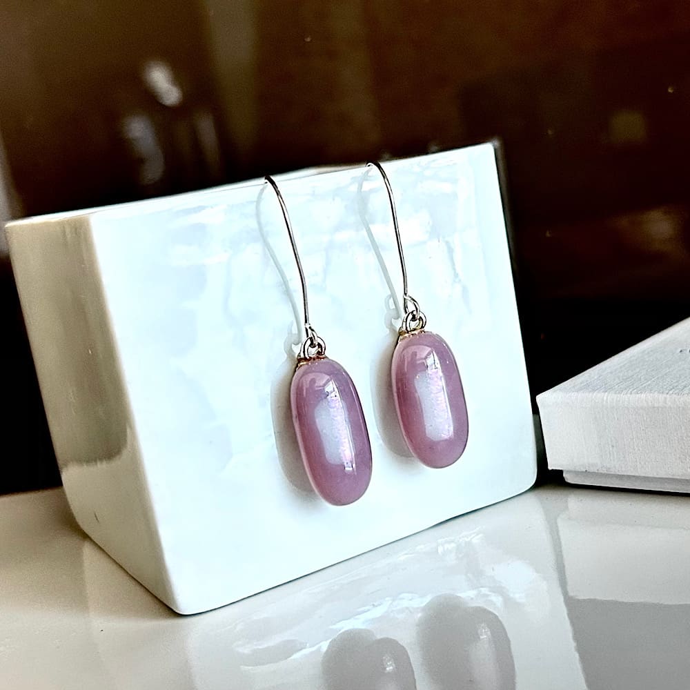 Fused-glass-earrings-lilac