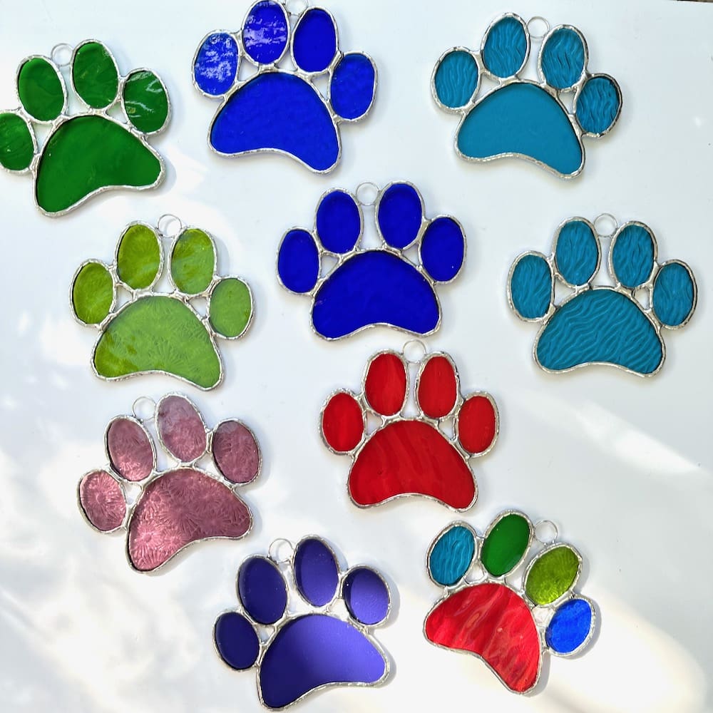 Dog paw print suncatcher