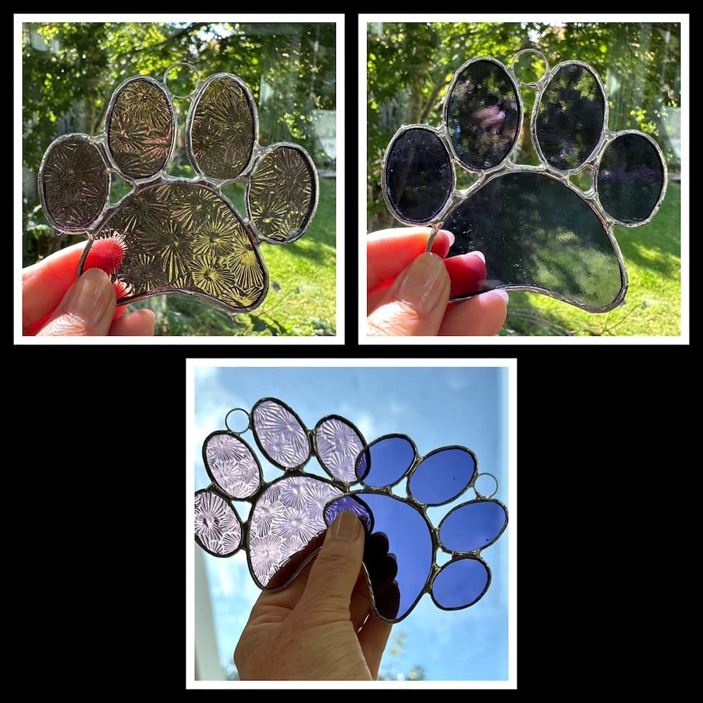 Dog paw print suncatcher