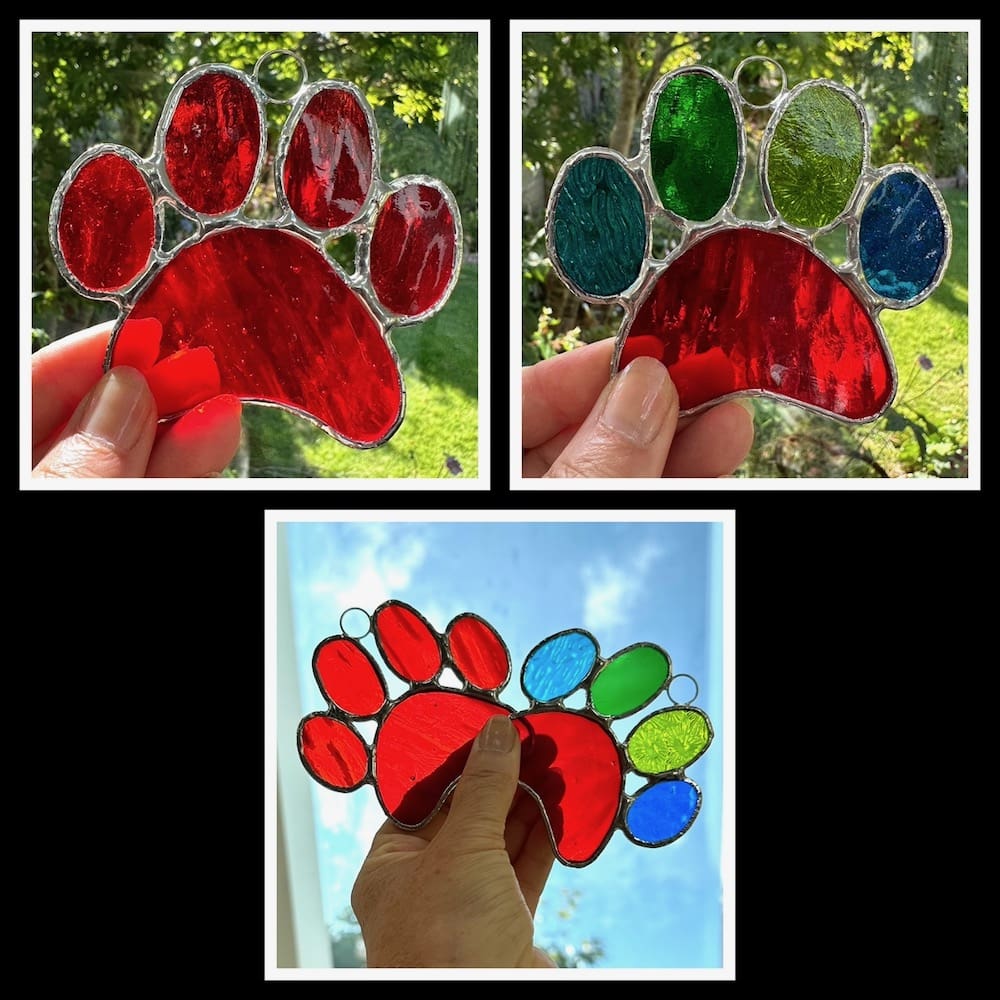 Dog paw print suncatcher