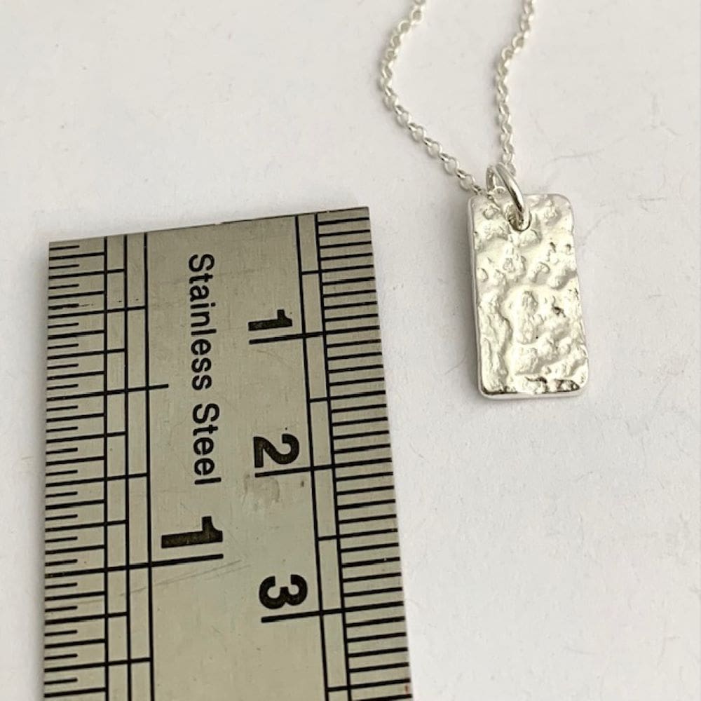 Little Rectangle Fine Silver Pendant