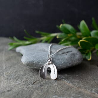 mistletoe necklace handmade in sterling silver. Christmas jewellery gift idea