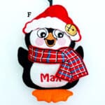 F) Red Santa Hat & Red Scarf with Blue & White Check £0.00